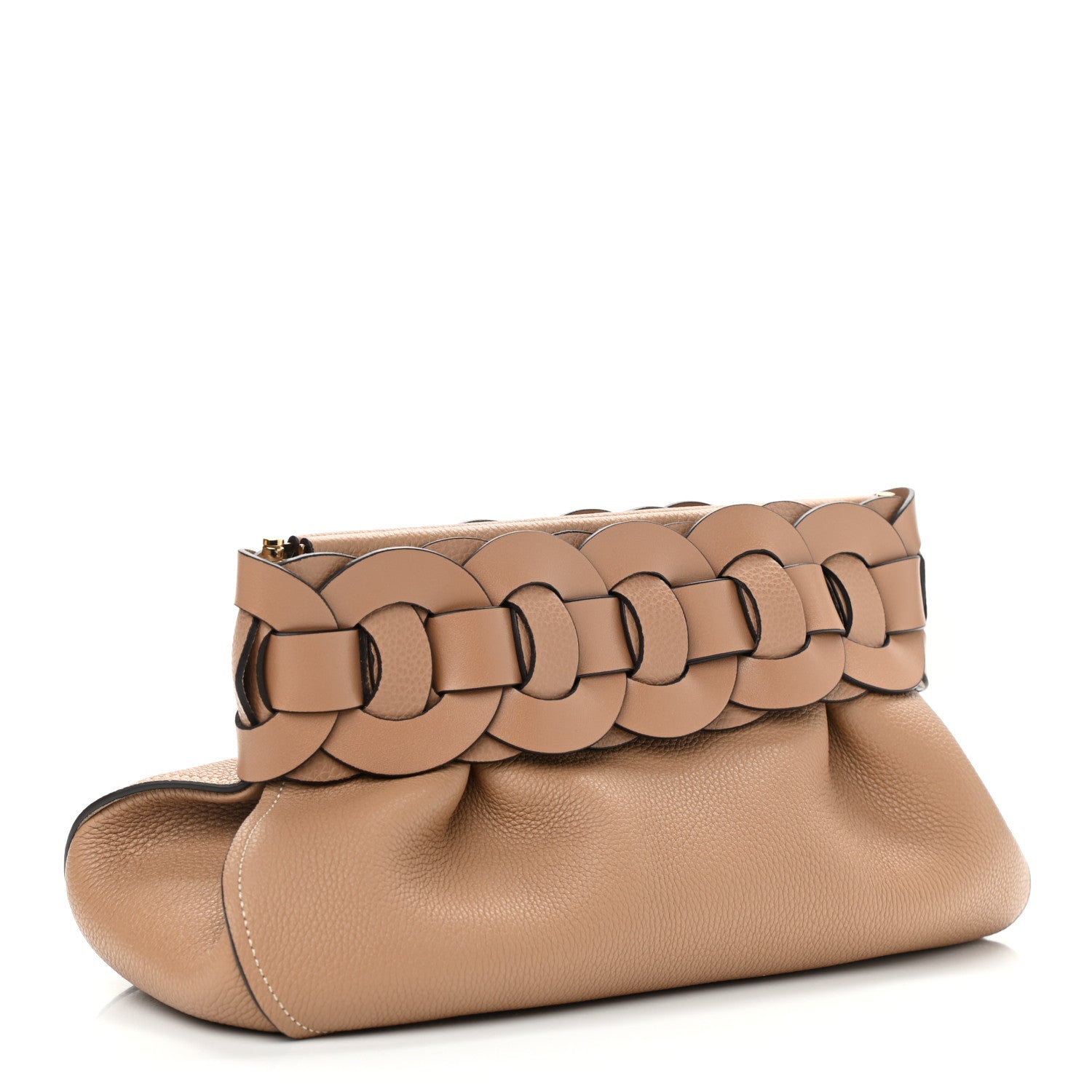 Chloe Grained Calfskin Darryl Clutch Cement Brown 3 of 10