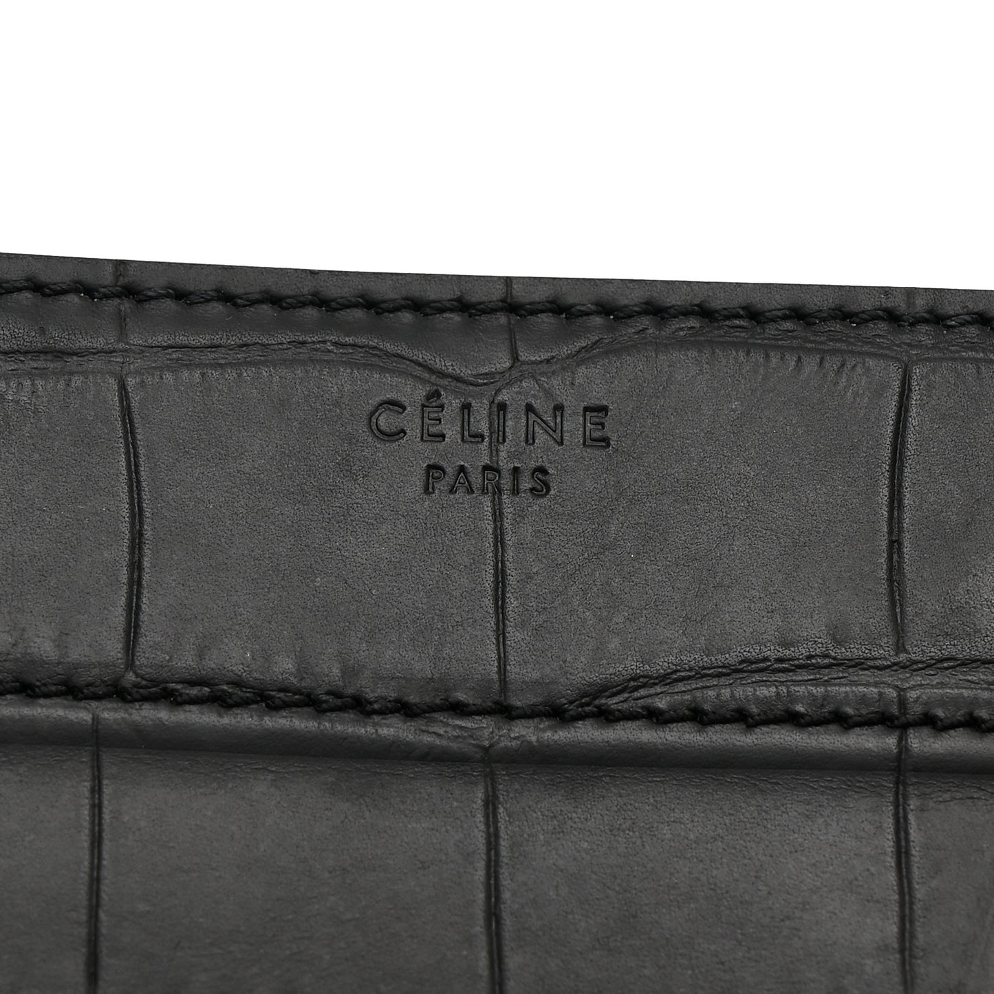 Crocodile Embossed Calfskin Medium Phantom Luggage Black