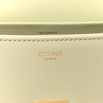 Celine Shiny Calfskin Triomphe Chain Shoulder Bag Almond Green 6 of 8