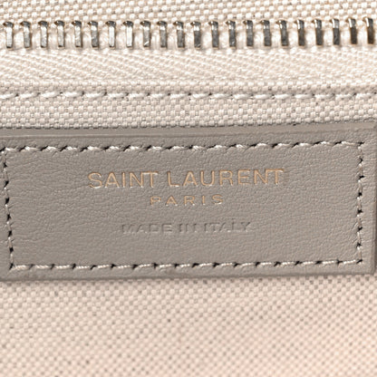 Saint Laurent Linen Calfskin Small Rive Gauche Tote Beige Sea Salt 5 of 9