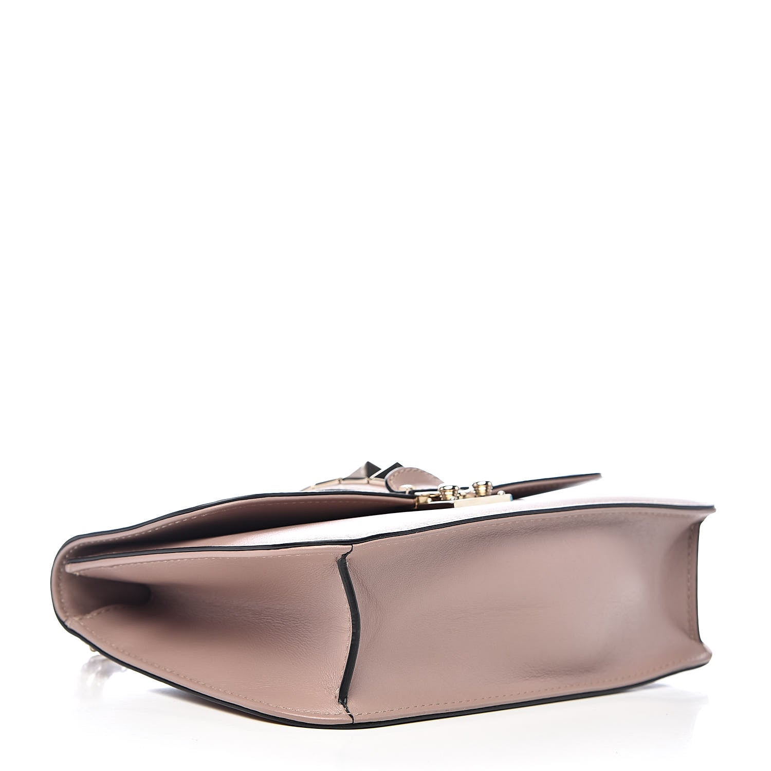 Valentino Garavani Vitello Medium Glam Lock Rockstud Flap Poudre 4 of 10
