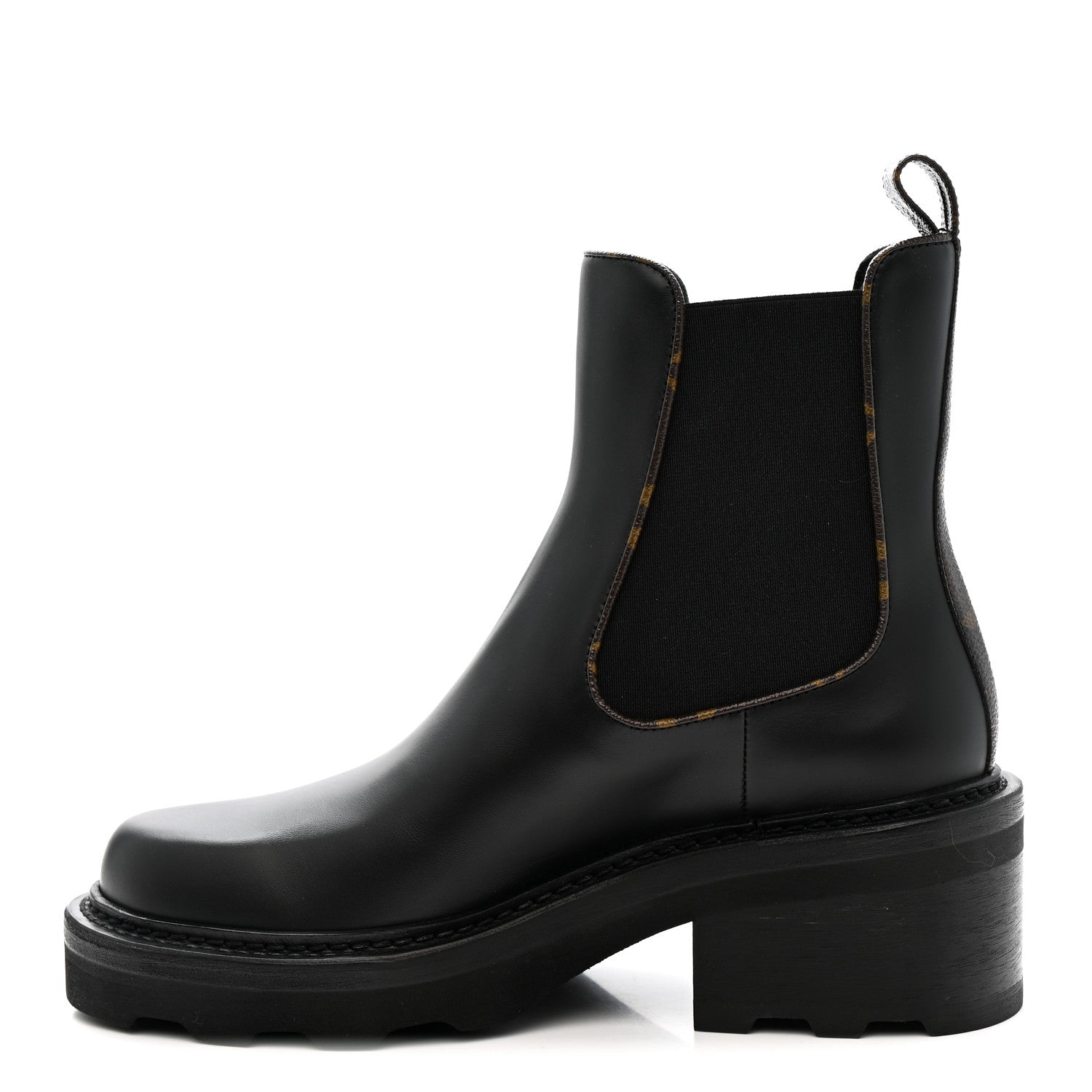 Louis Vuitton Calfskin Monogram Beaubourg Ankle Boots 38 Black 1 of 8
