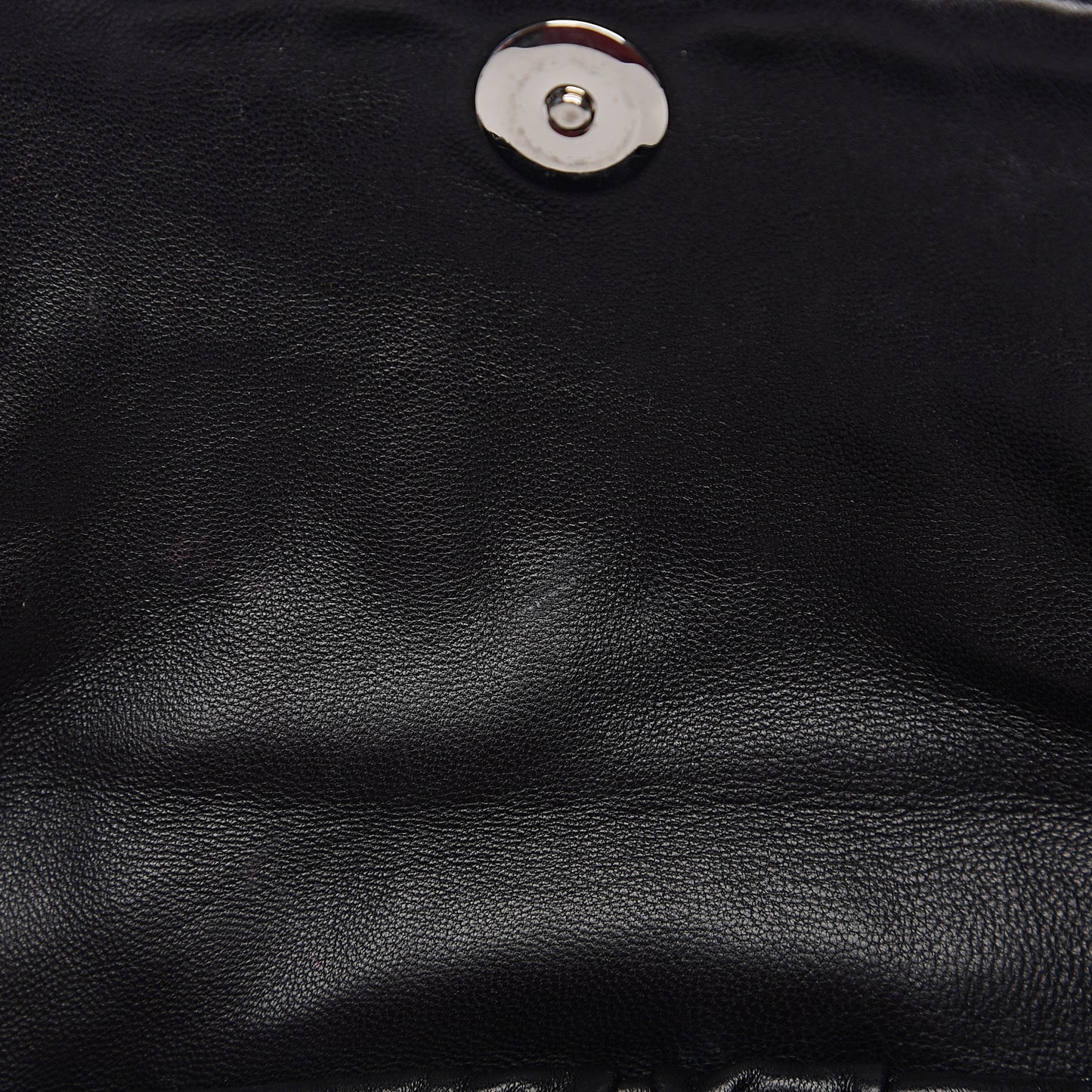 Nappa Gaufre Flap Chain Shoulder Bag Black