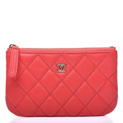 Chanel Caviar Quilted Small Cosmetic Case Dark Pink 1 of 9