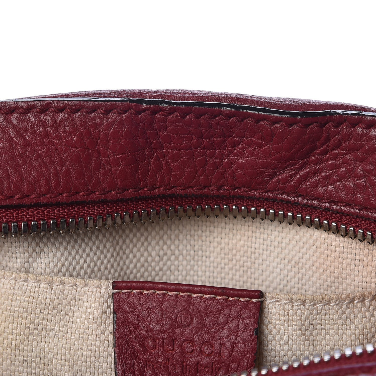 Gucci Pebbled Calfskin Studded Small Soho Disco Bag Soft Burgundy 11 of 14