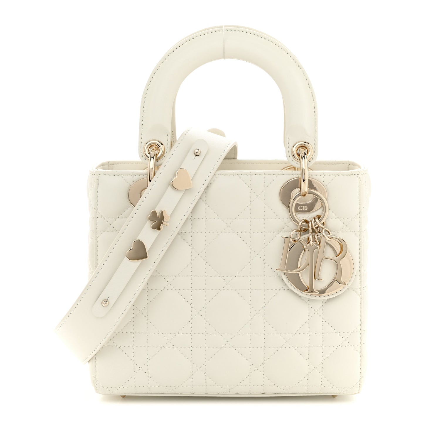 Lambskin Cannage Small My ABCDior Lady Dior White