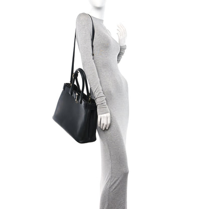 Prada Soft Grain Calfskin Large Buckle Bag With Belt Black 2 of 10