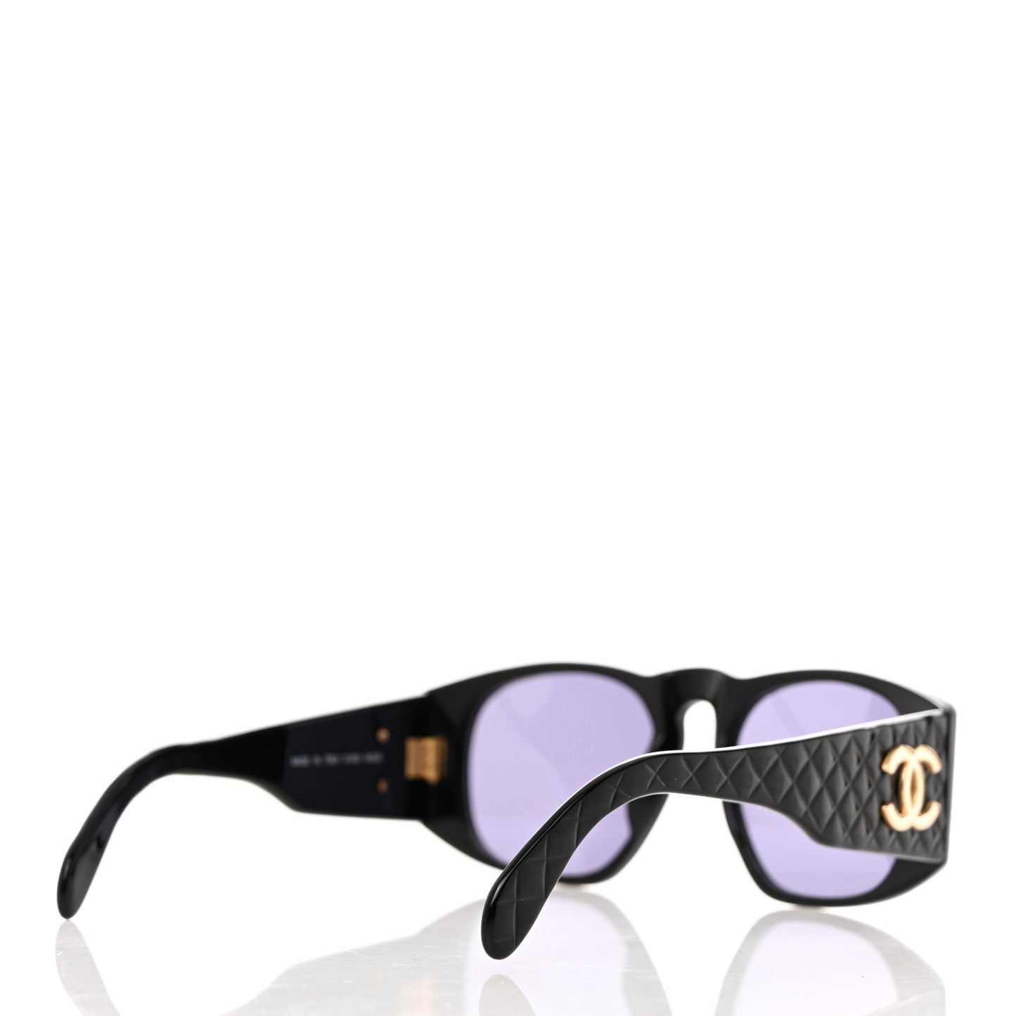 Acetate Quilted Sunglasses 01450 Black