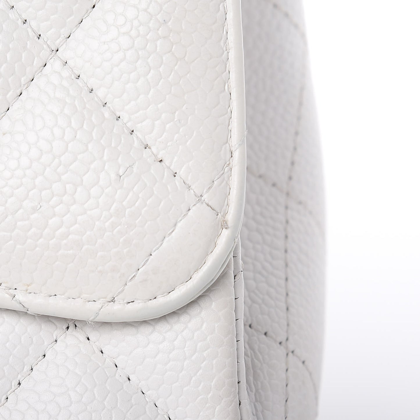 Caviar Quilted Maxi Single Flap White
