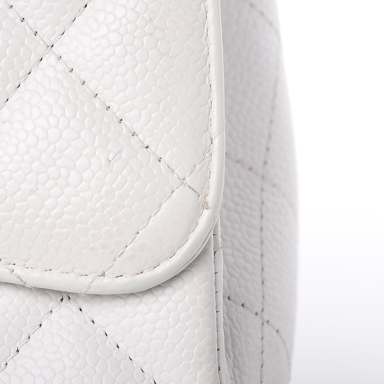 Chanel Caviar Quilted Maxi Single Flap White 8 of 17