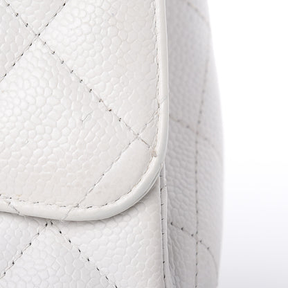 Chanel Caviar Quilted Maxi Single Flap White 8 of 17