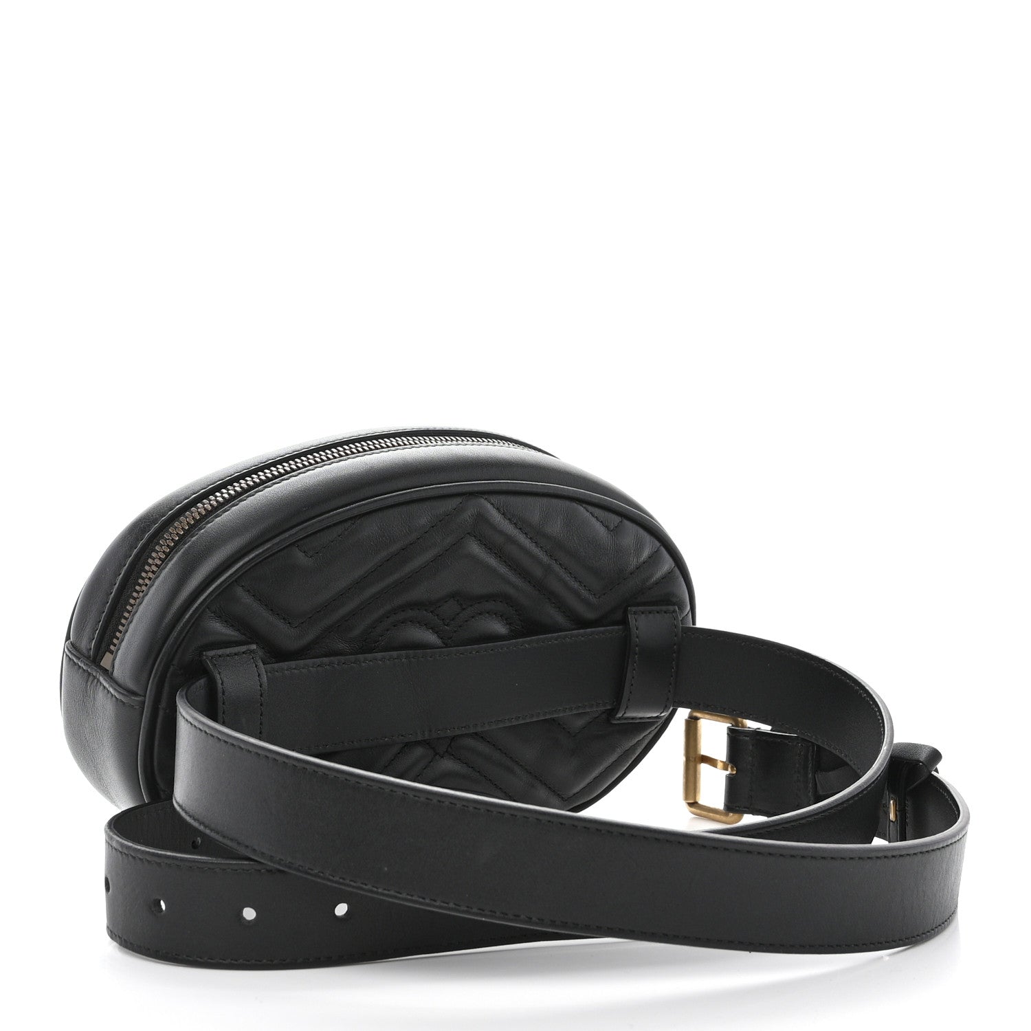 Gucci Calfskin Matelasse GG Marmont Belt Bag 105 42 Black 4 of 11