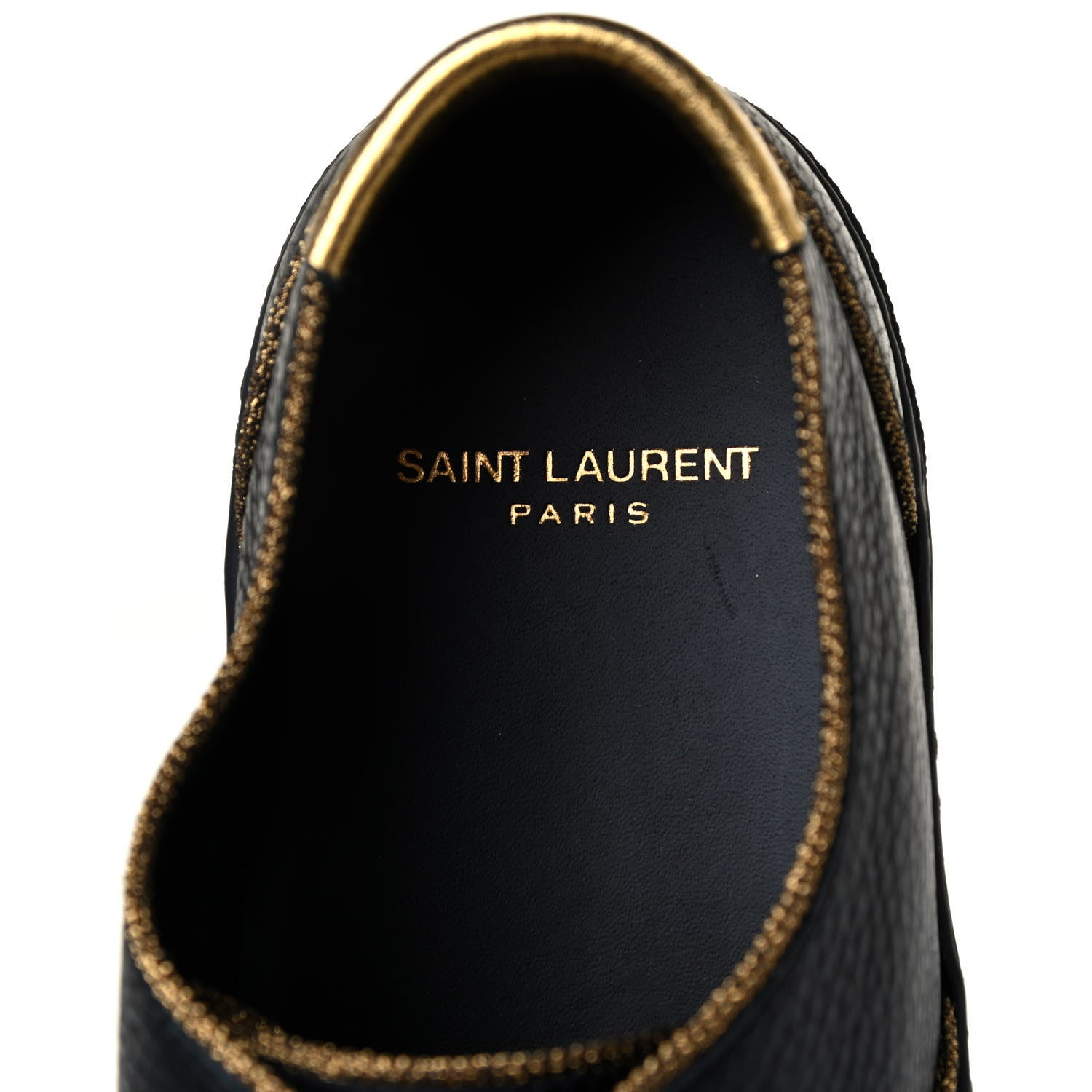 Saint Laurent Nappa Venice Sneakers 39.5 Black Gold 5 of 5