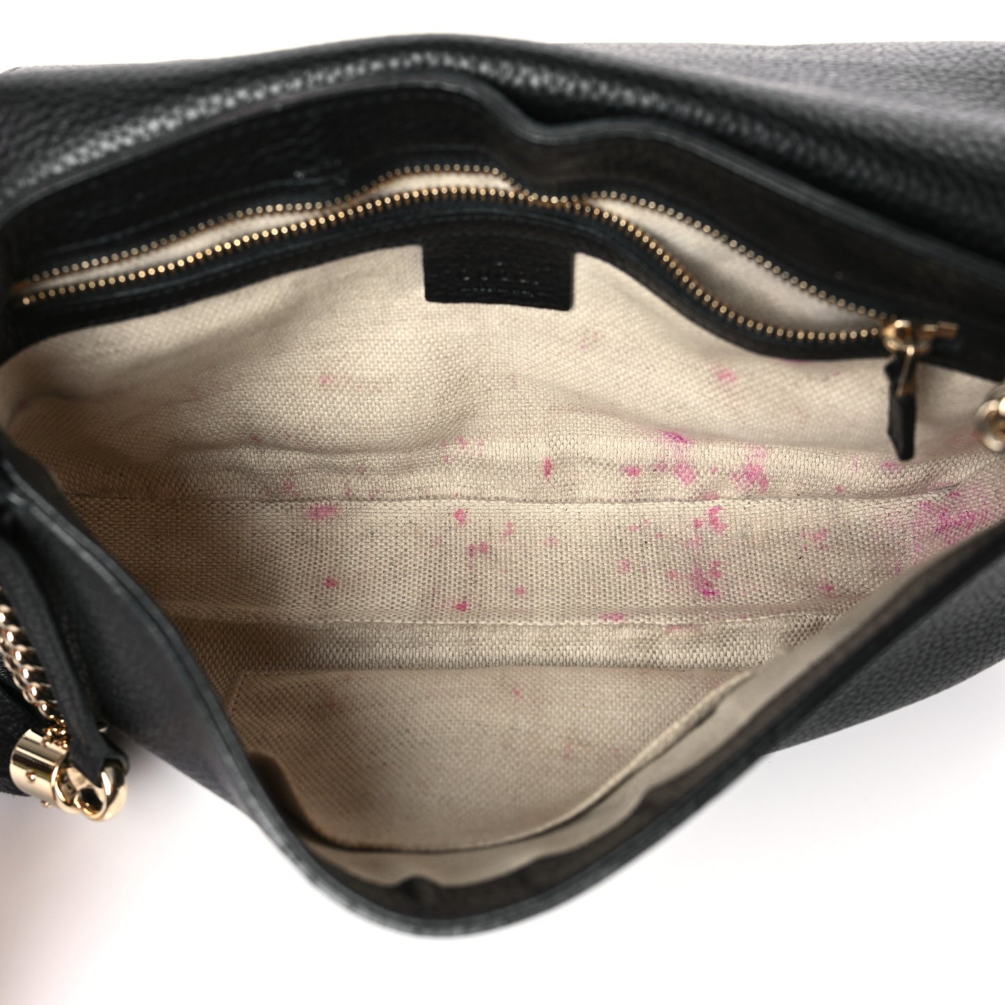 Pebbled Calfskin Medium Soho Flap Crossbody Black