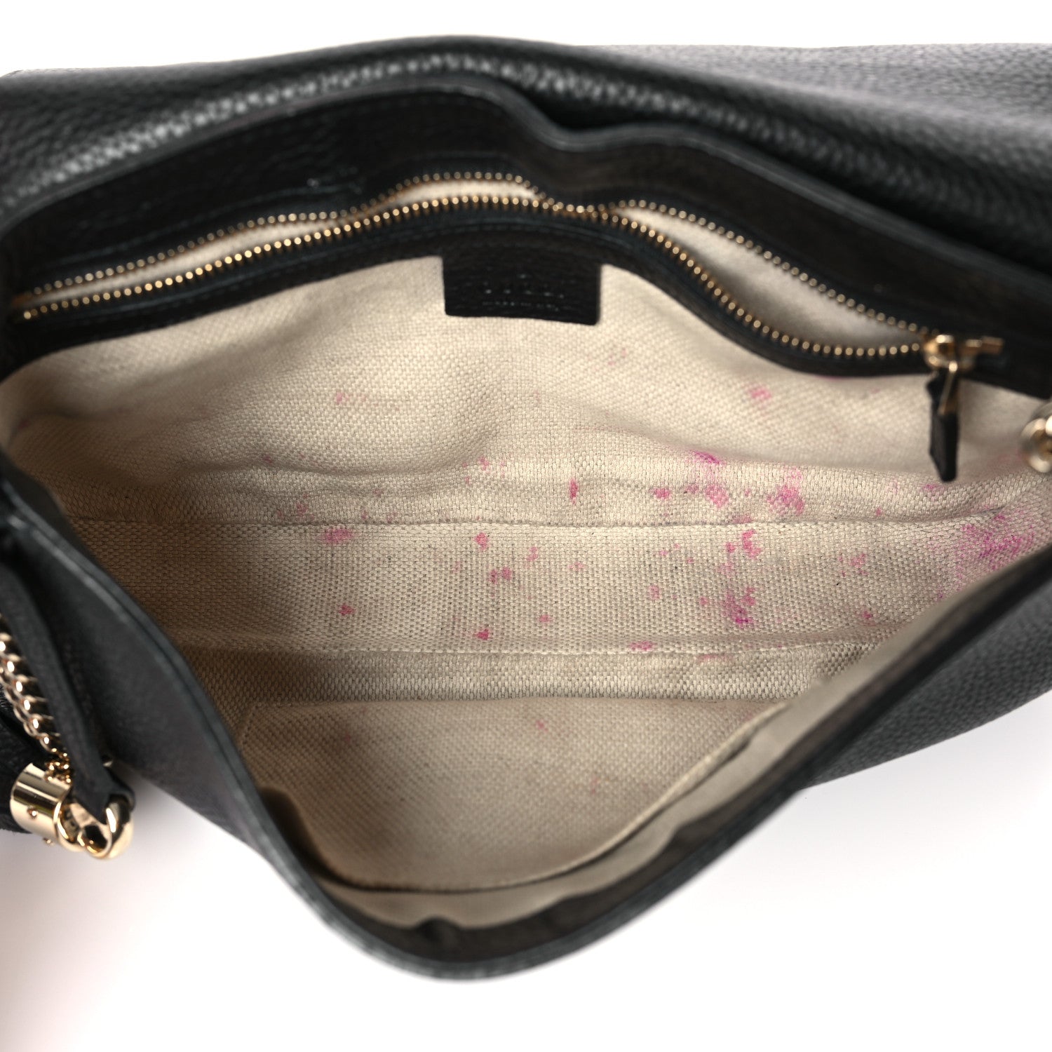 Gucci Pebbled Calfskin Medium Soho Flap Crossbody Black 5 of 10