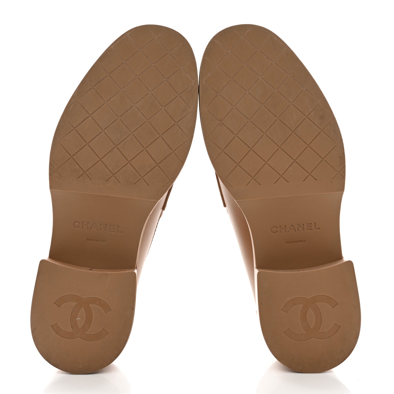 Chanel Calfskin CC Platform Loafers 38 Beige 5 of 10