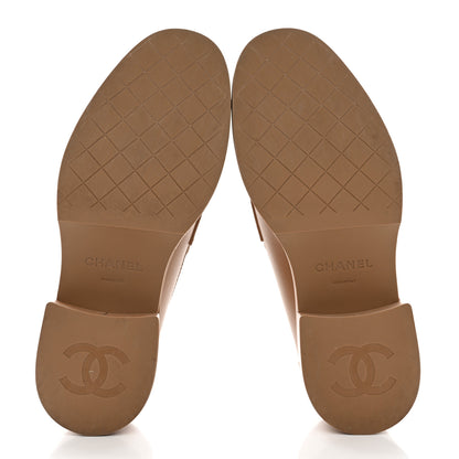 Chanel Calfskin CC Platform Loafers 38 Beige 5 of 10