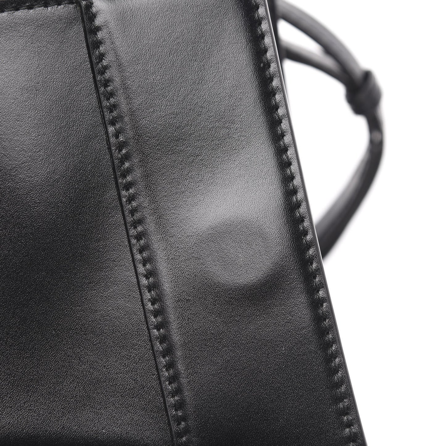 Shiny Box Calfskin Small Hourglass Top Handle Bag Black