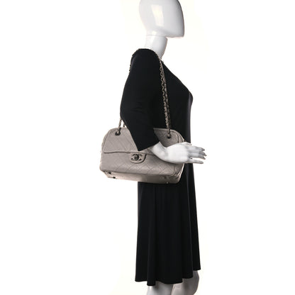 Chanel Washed Lambskin Quilted CC Travel Flap Grey 2 of 13
