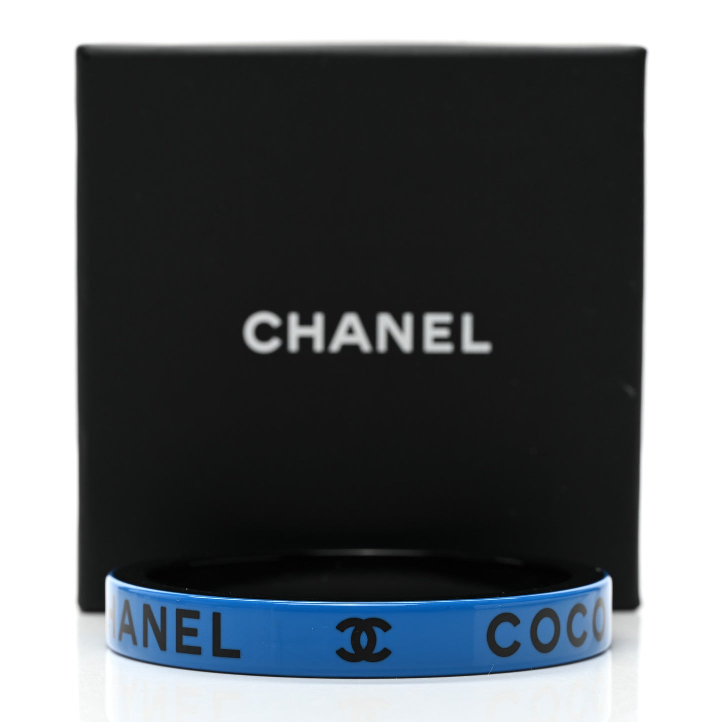 Resin Logo Bangle Bracelet Blue Black