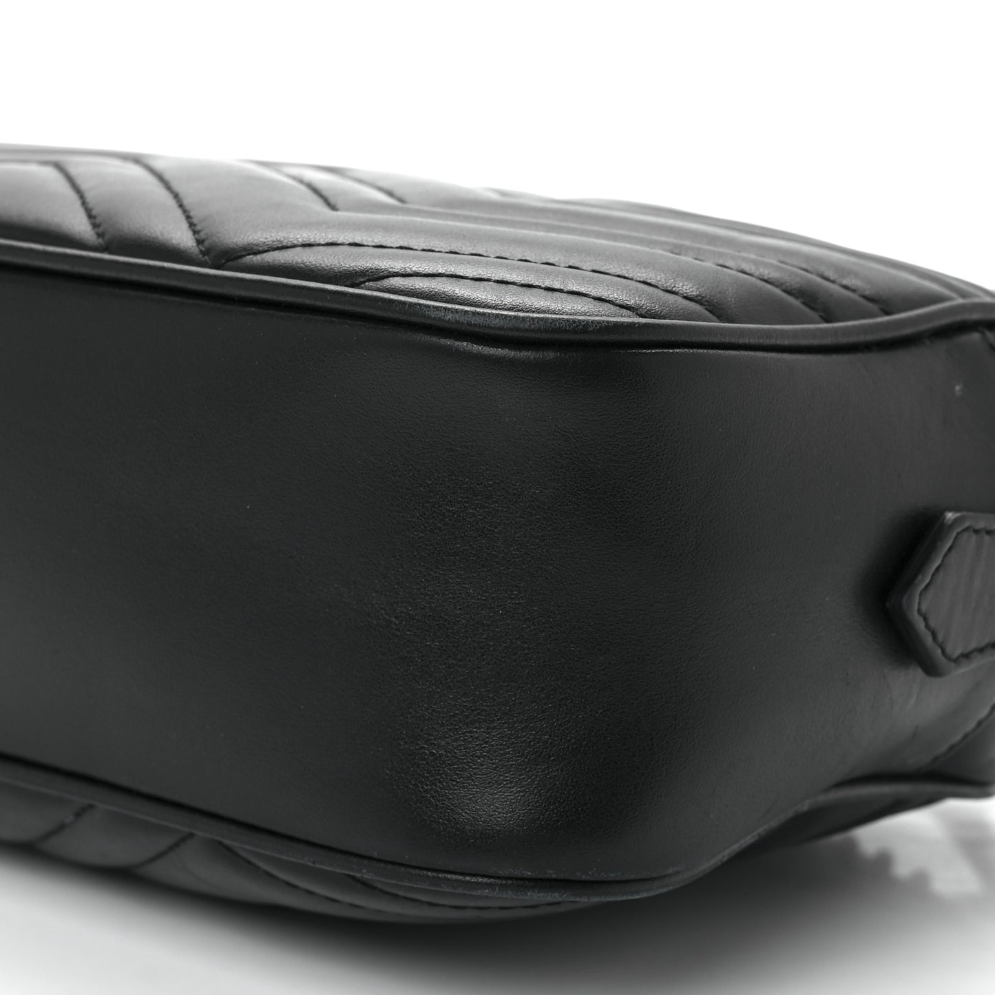 Calfskin Matelasse Monochrome Small GG Marmont Chain Shoulder Bag Black