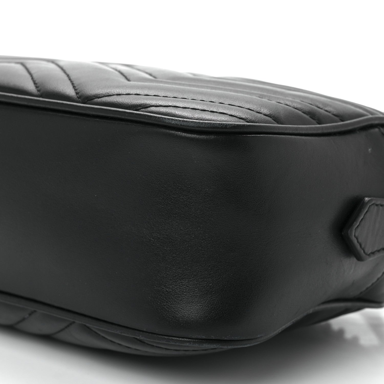 Gucci Calfskin Matelasse Monochrome Small GG Marmont Chain Shoulder Bag Black 11 of 11