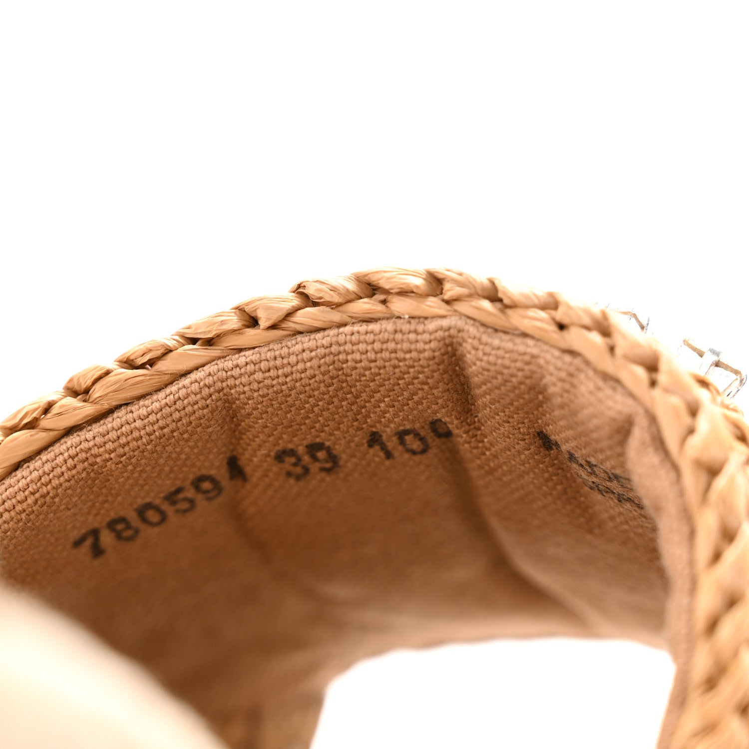 Gucci Raffia Canvas Crystal Interlocking G Espadrilles 39 Beige 9 of 9