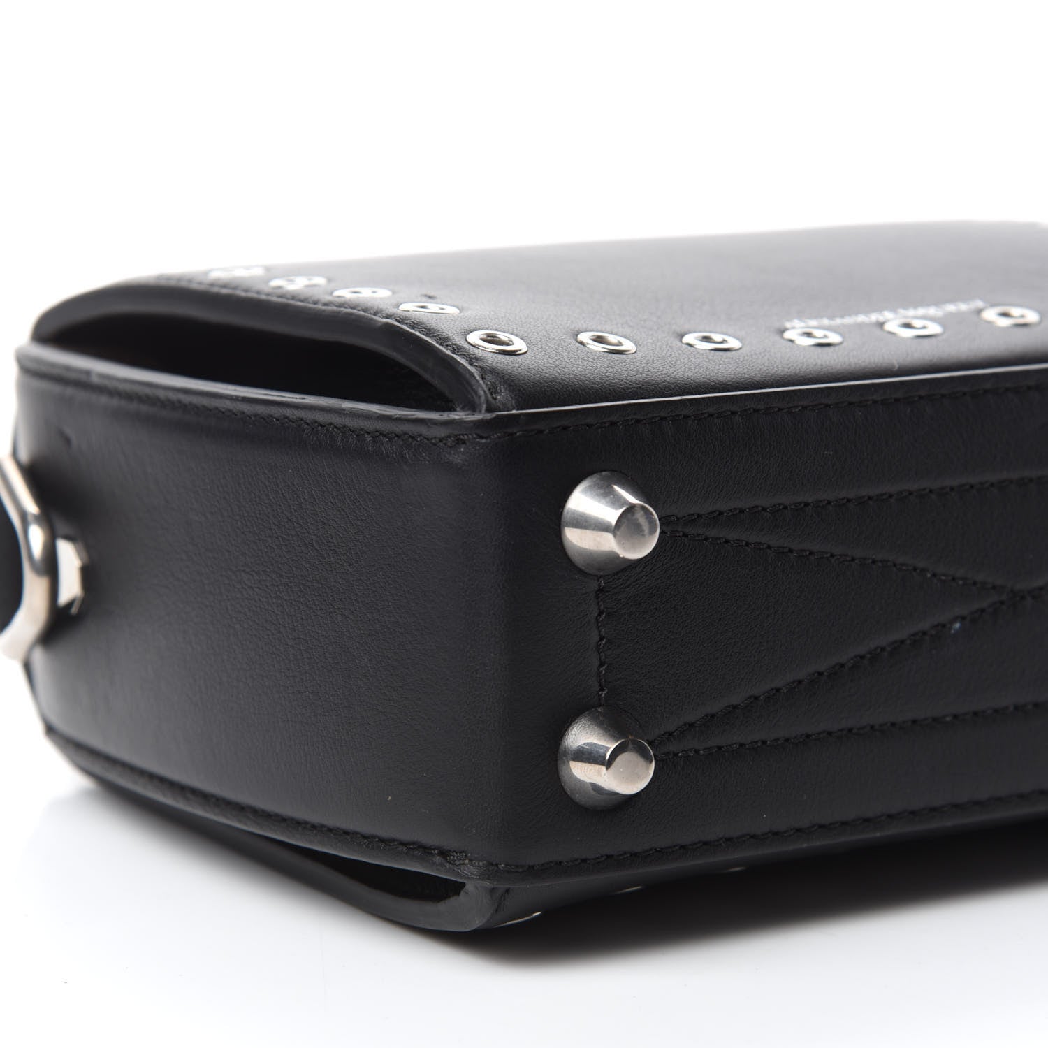 Alexander McQueen Fine Grain Goatskin Perforated Box Shoulder Bag 16 Black 6 of 11