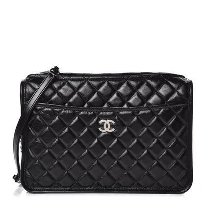 Chanel Aged Calfskin Quilted Large Working Vibe Camera Case Black 1 of 11