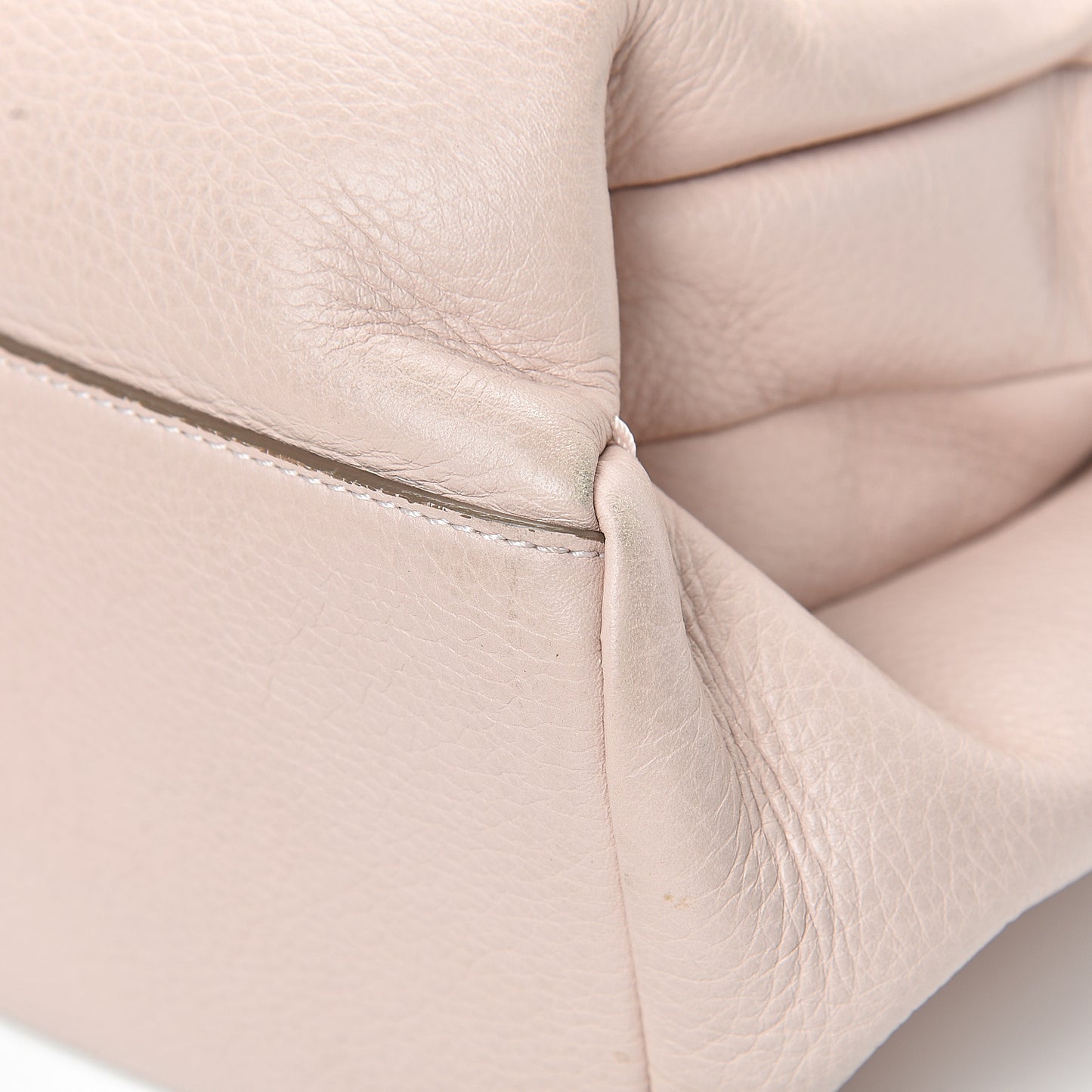 Waxy Grained Calfskin Mini Pandora Pure Flap Bag Nude Pink