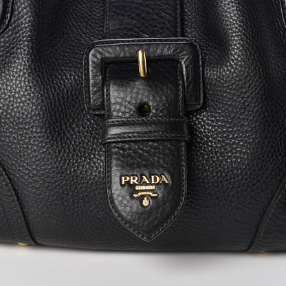 Prada Vitello Daino Buckle Tote Black 8 of 12