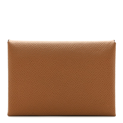 Hermes Epsom Calvi Duo Card Case Gold 1 of 7