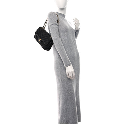 Chanel Calfskin Coco Pleats Medium Double Flap Black 2 of 12