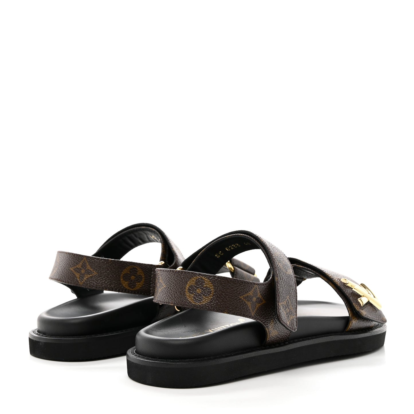 Monogram LV Sunset Comfort Flat Sandals 40 Cacao Brown