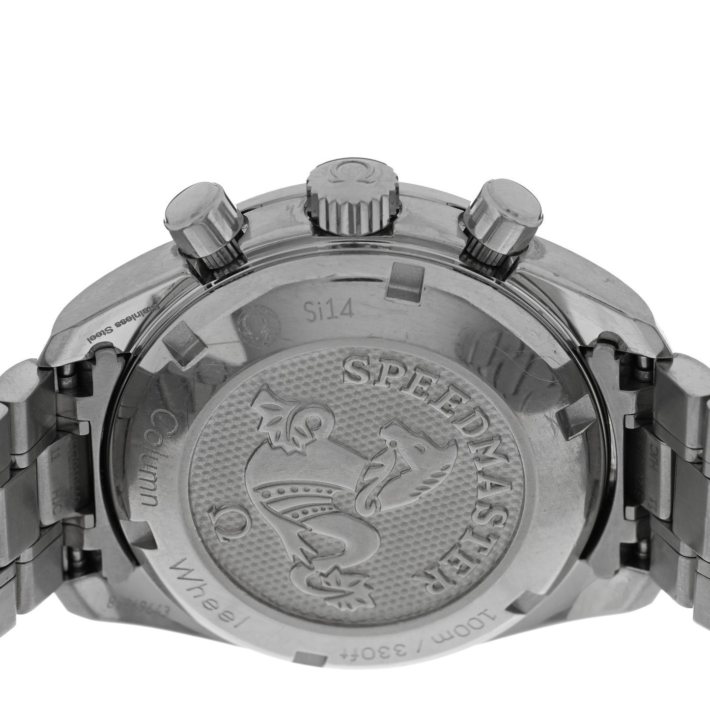 Stainless Steel 38mm Speedmaster Co-Axial Chronograph Automatic Watch Black 324.30.38.50.01.001