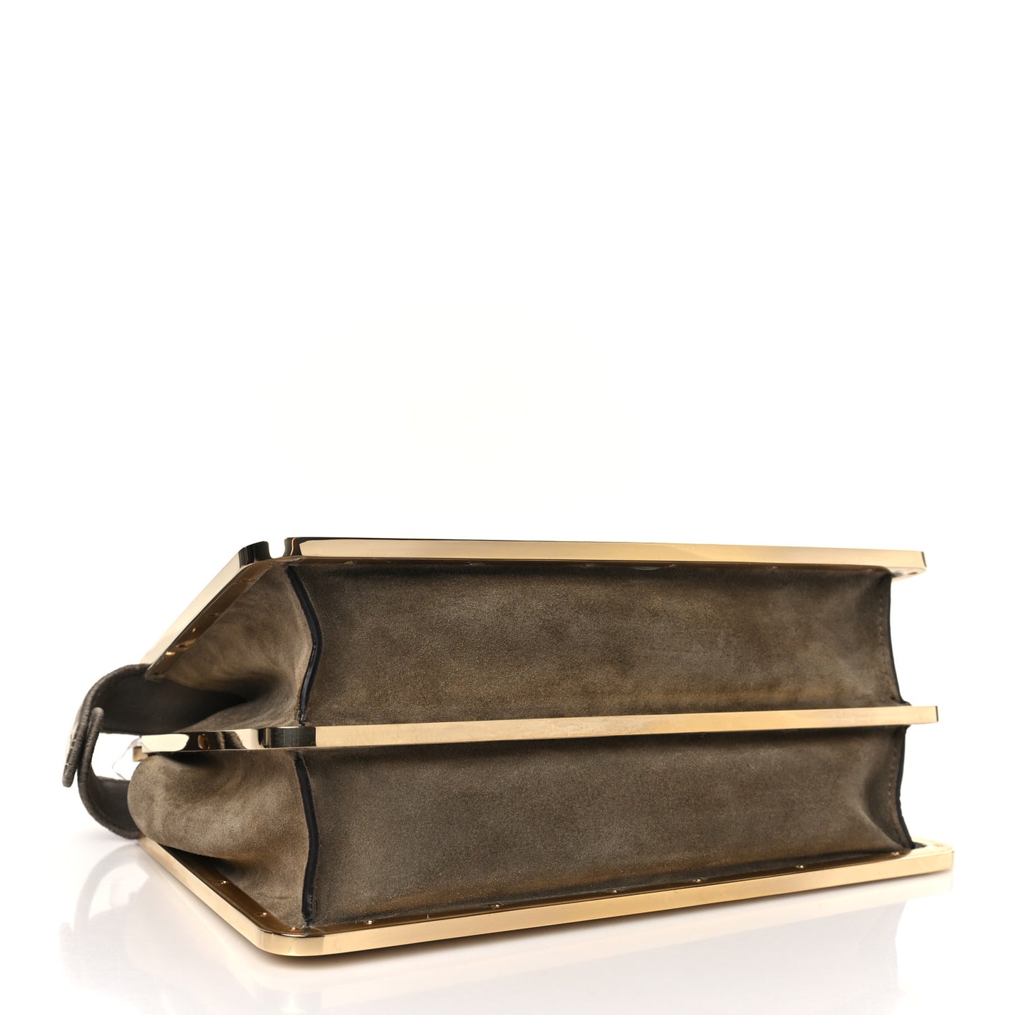 Chenille Suede Metal FF Small Peekaboo I SEE U Satchel Tortora Nuvola