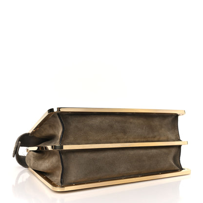 Fendi Chenille Suede Metal FF Small Peekaboo I SEE U Satchel Tortora Nuvola 4 of 11