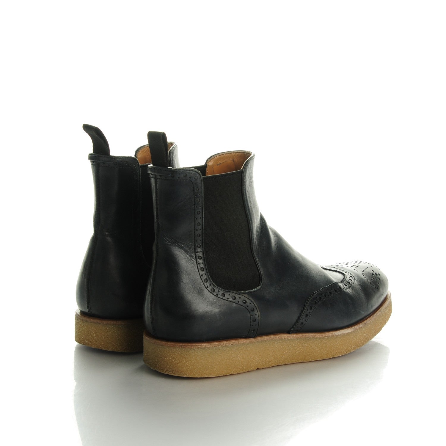 Louis Vuitton Calfskin Brogues Ankle Boots 7 Black 4 of 7
