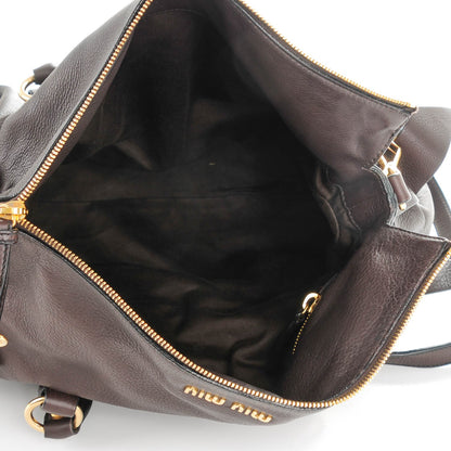 Miu Miu Vitello Medium Bow Bag Brown 7 of 9