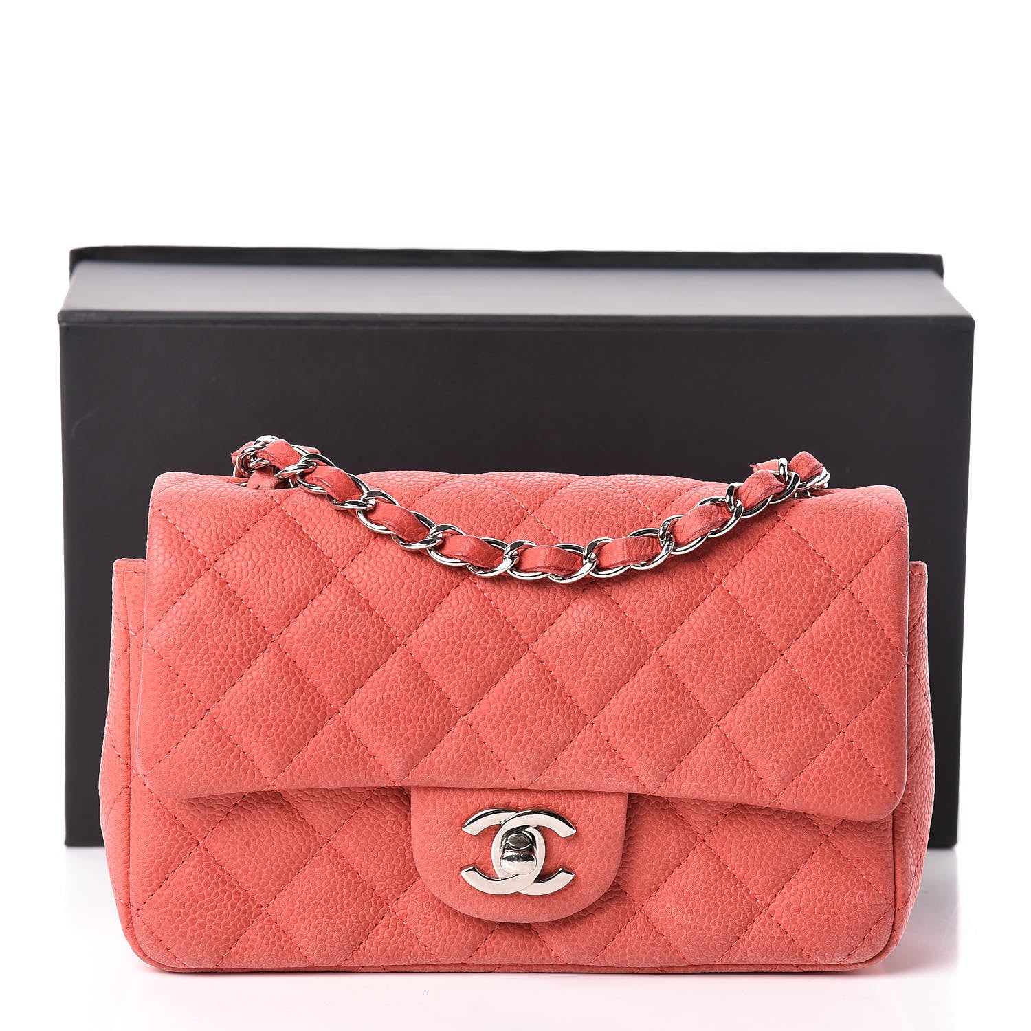 Chanel Iridescent Caviar Quilted Mini Rectangular Flap Dark Pink 16 of 16