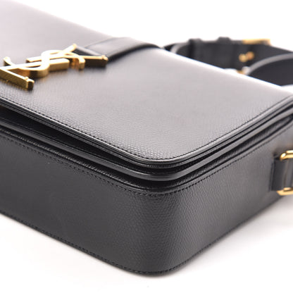 Saint Laurent Textured Calfskin Medium Classic Monogram Universite Bag Black 11 of 12