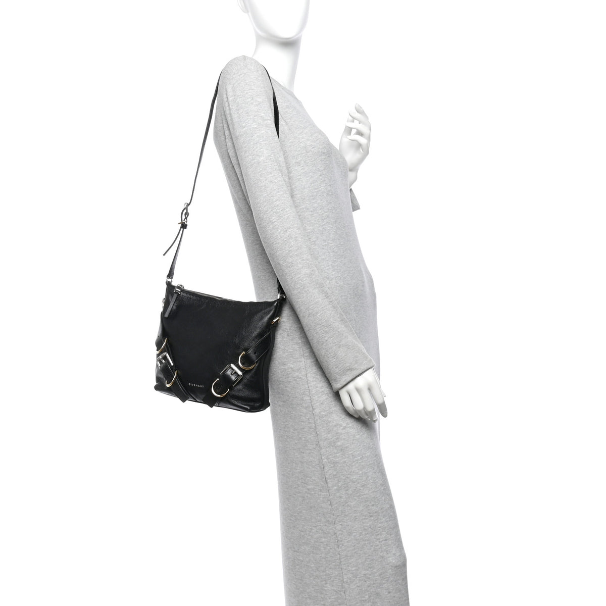 Givenchy Crinkled Calfskin Small Voyou Bag Black 2 of 11