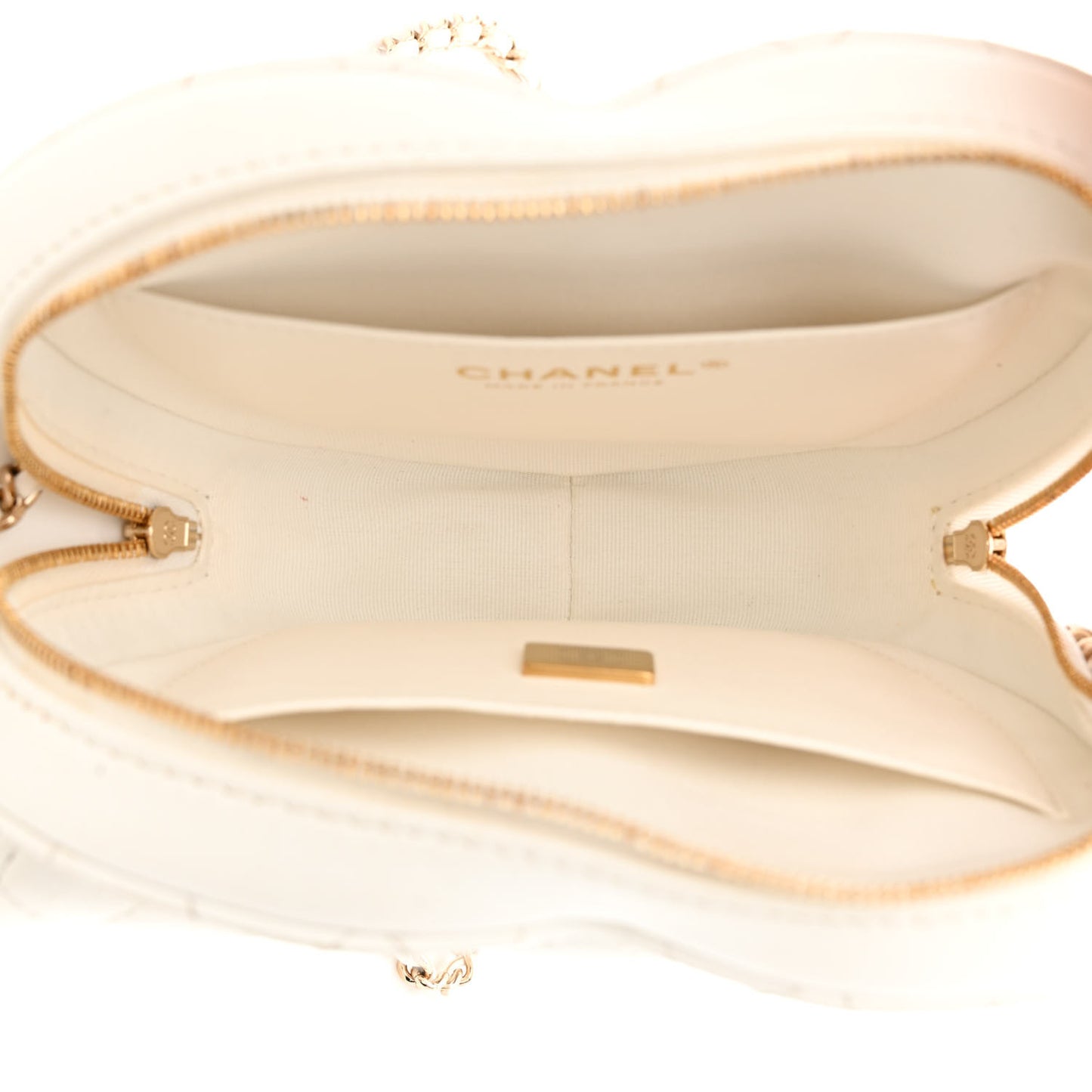 Lambskin Quilted CC In Love Heart Bag White