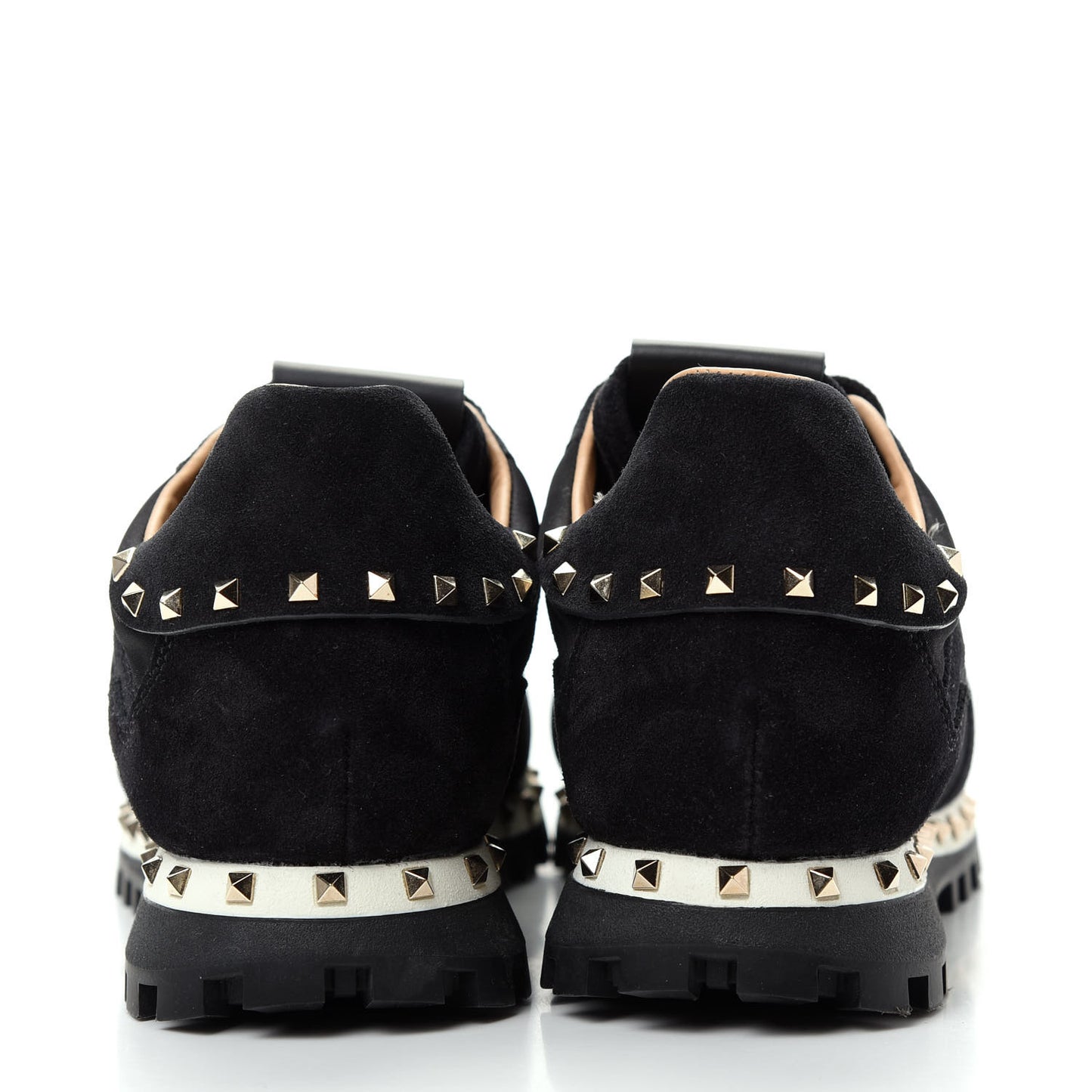 Suede Nylon Camouflage Womens Soul Rockstud Sneakers 36.5 Black