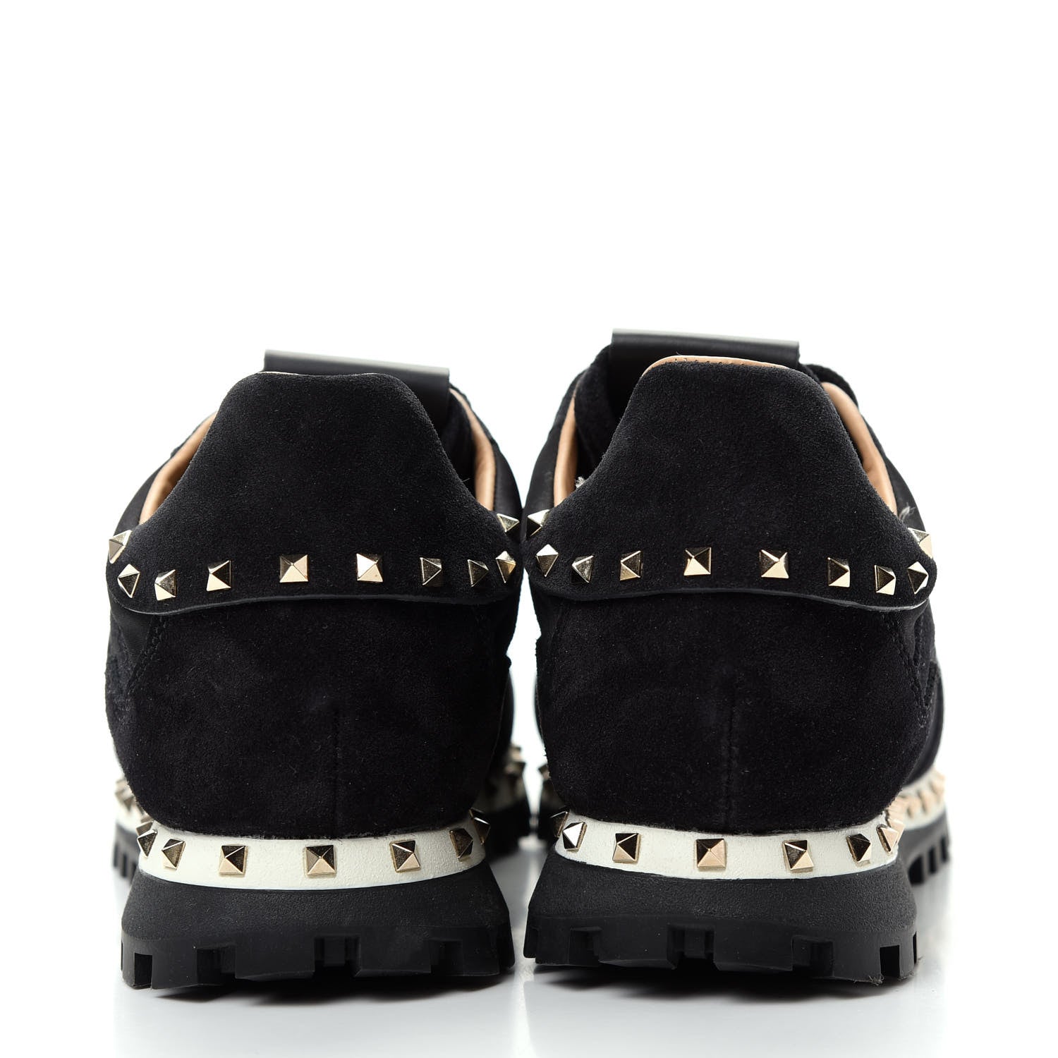 Valentino Garavani Suede Nylon Camouflage Womens Soul Rockstud Sneakers 36.5 Black 7 of 10