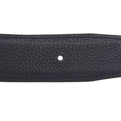 Hermes Box Togo 32mm Belt Strap 115 46 Black Bleu de Prusse 7 of 8
