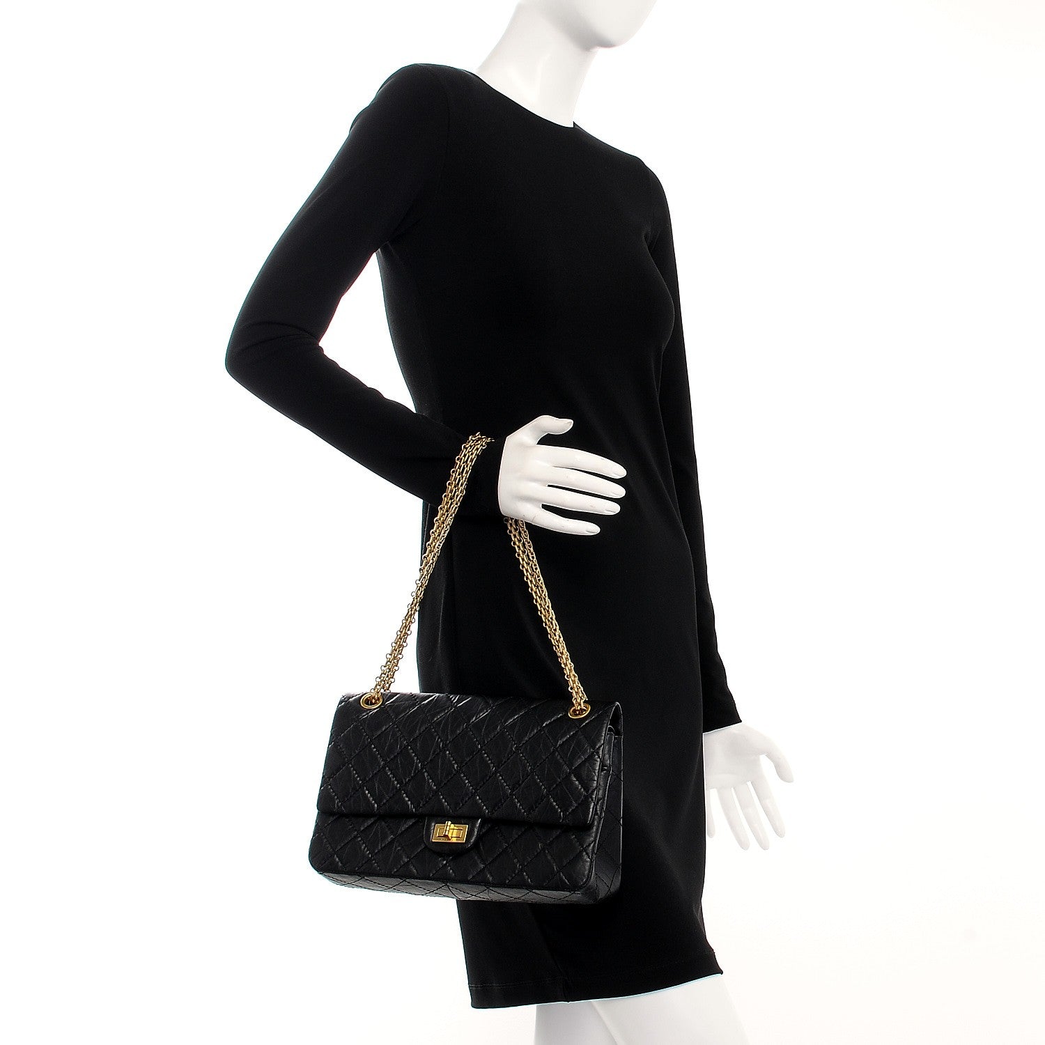 Chanel Aged Calfskin Quilted 2.55 Reissue 226 Flap Black 3 of 9