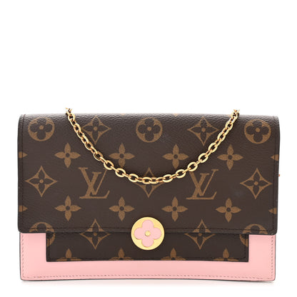 Louis Vuitton Monogram Flore Chain Wallet Rose Ballerine 1 of 9