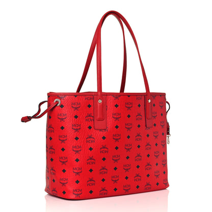MCM Visetos Medium Liz Reversible Shopper Tote Ruby Red 4 of 19