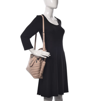 Saint Laurent Calfskin Y Quilted Monogram Small Loulou Shopper Marble Pink 2 of 10
